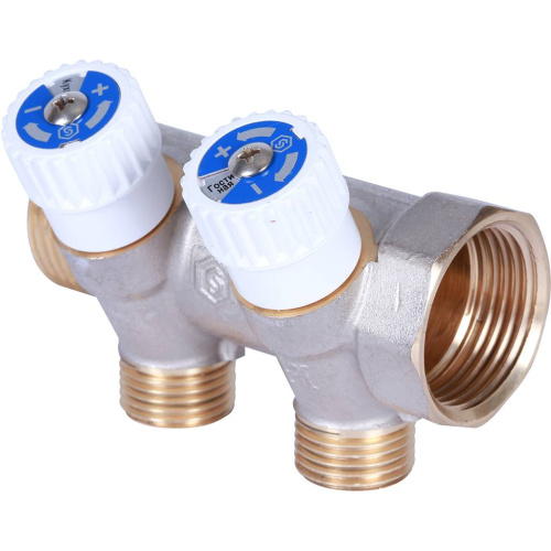 Коллектор 2 выхода STOUT 1"x1/2" плоское уплотнение SMB 6852 011202